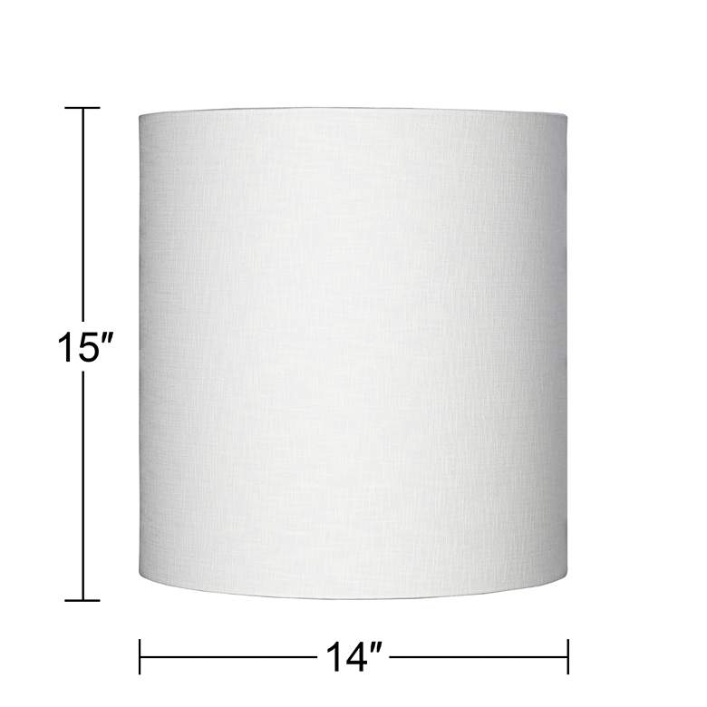 Image 5 Springcrest Meryl White Tall Linen Drum Shade 14x14x15 (Spider) more views