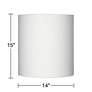 5_Springcrest Meryl White Tall Linen Drum Shade 14x14x15 (Spider) more views