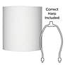 6_Springcrest Meryl White Tall Linen Drum Shade 14x14x15 (Spider) more views