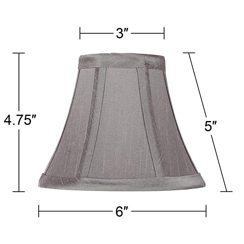 Image 5 Springcrest Mimi Pewter Gray Bell Lamp Shade 3x6x5 (Clip-On) more views