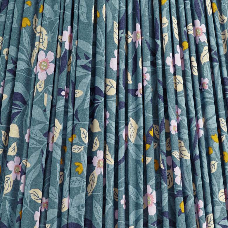 Image 2 Springcrest Misha Blue Floral Pleated Lamp Shade 9x14x11 more views