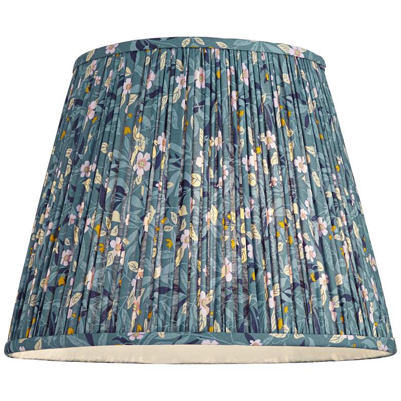Image 3 Springcrest Misha Blue Floral Pleated Lamp Shade 9x14x11 more views