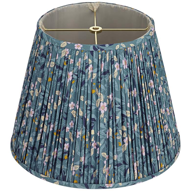 Image 4 Springcrest Misha Blue Floral Pleated Lamp Shade 9x14x11 more views