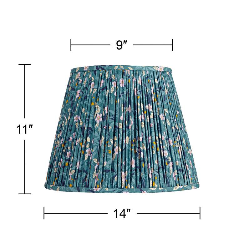 Image 7 Springcrest Misha Blue Floral Pleated Lamp Shade 9x14x11 more views