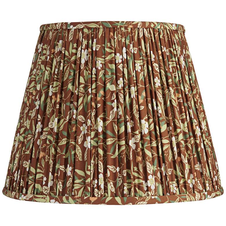 Image 1 Springcrest Misha Brown Floral Pleated Lamp Shade 9x14x11