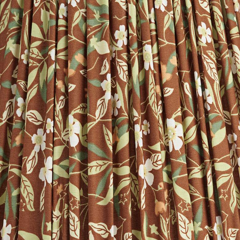 Image 2 Springcrest Misha Brown Floral Pleated Lamp Shade 9x14x11 more views