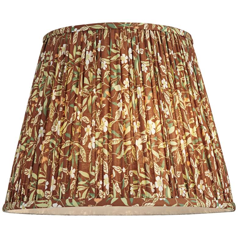 Image 3 Springcrest Misha Brown Floral Pleated Lamp Shade 9x14x11 more views