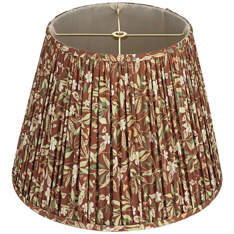 Image 4 Springcrest Misha Brown Floral Pleated Lamp Shade 9x14x11 more views