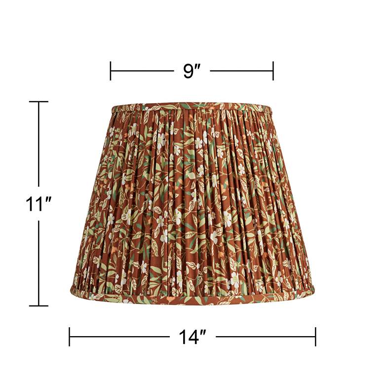 Image 7 Springcrest Misha Brown Floral Pleated Lamp Shade 9x14x11 more views