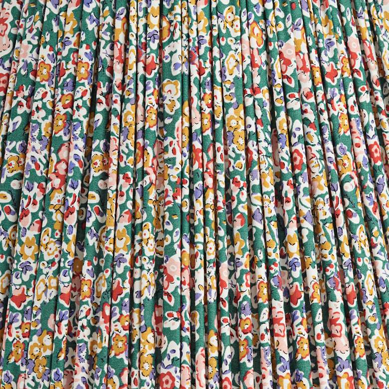Image 2 Springcrest Misha Green Floral Pleated Lamp Shade 9x14x11 more views