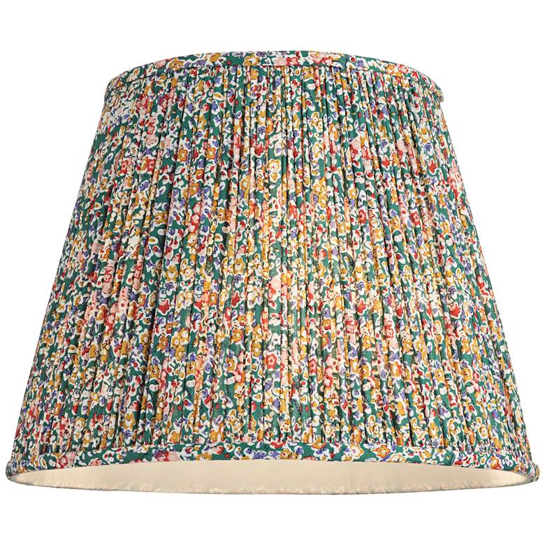 Image 3 Springcrest Misha Green Floral Pleated Lamp Shade 9x14x11 more views