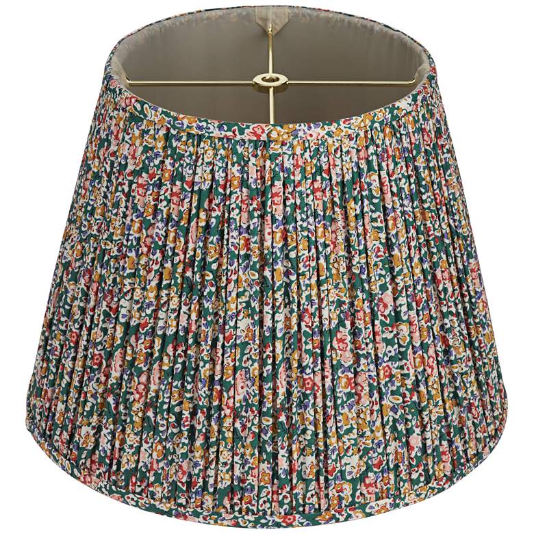 Image 4 Springcrest Misha Green Floral Pleated Lamp Shade 9x14x11 more views