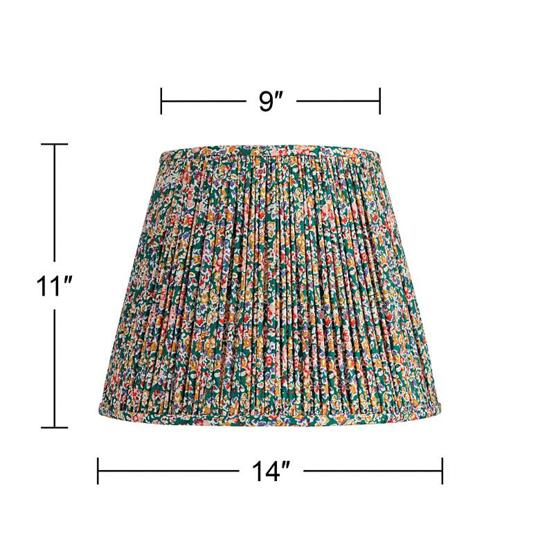 Image 7 Springcrest Misha Green Floral Pleated Lamp Shade 9x14x11 more views