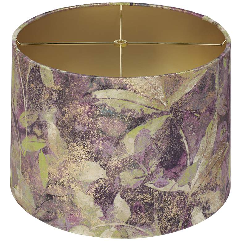 Image 4 Springcrest Mollie Botanical Purple Leaf Velvet Drum 14x15x10 1/2 (Spider) more views