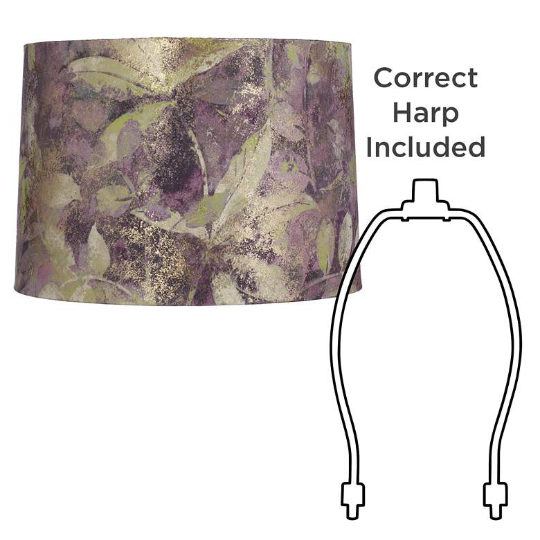 Image 6 Springcrest Mollie Botanical Purple Leaf Velvet Drum 14x15x10 1/2 (Spider) more views