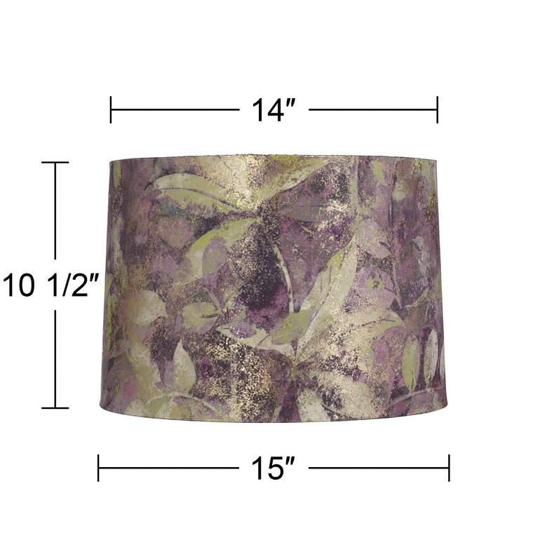 Image 7 Springcrest Mollie Botanical Purple Leaf Velvet Drum 14x15x10 1/2 (Spider) more views