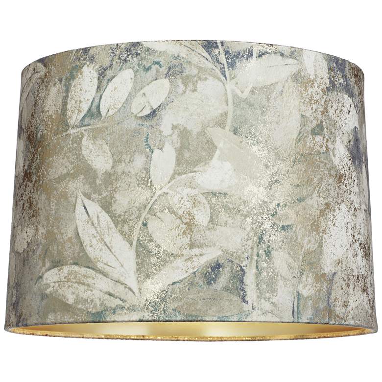 Image 3 Springcrest Mollie Botanical Velvet Leaves Drum Shade 14x15x10 1/2 (Spider) more views