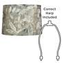 6_Springcrest Mollie Botanical Velvet Leaves Drum Shade 14x15x10 1/2 (Spider) more views
