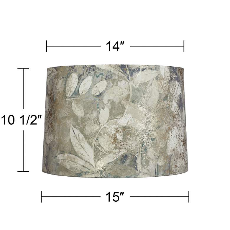 Image 7 Springcrest Mollie Botanical Velvet Leaves Drum Shade 14x15x10 1/2 (Spider) more views