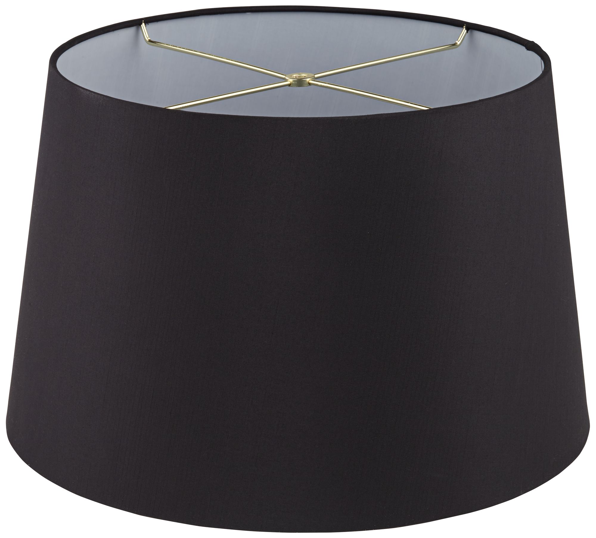 Image 4 Springcrest Moore Black Faux Silk Tapered Drum Lamp Shade 14x17x11 (Spider) more views