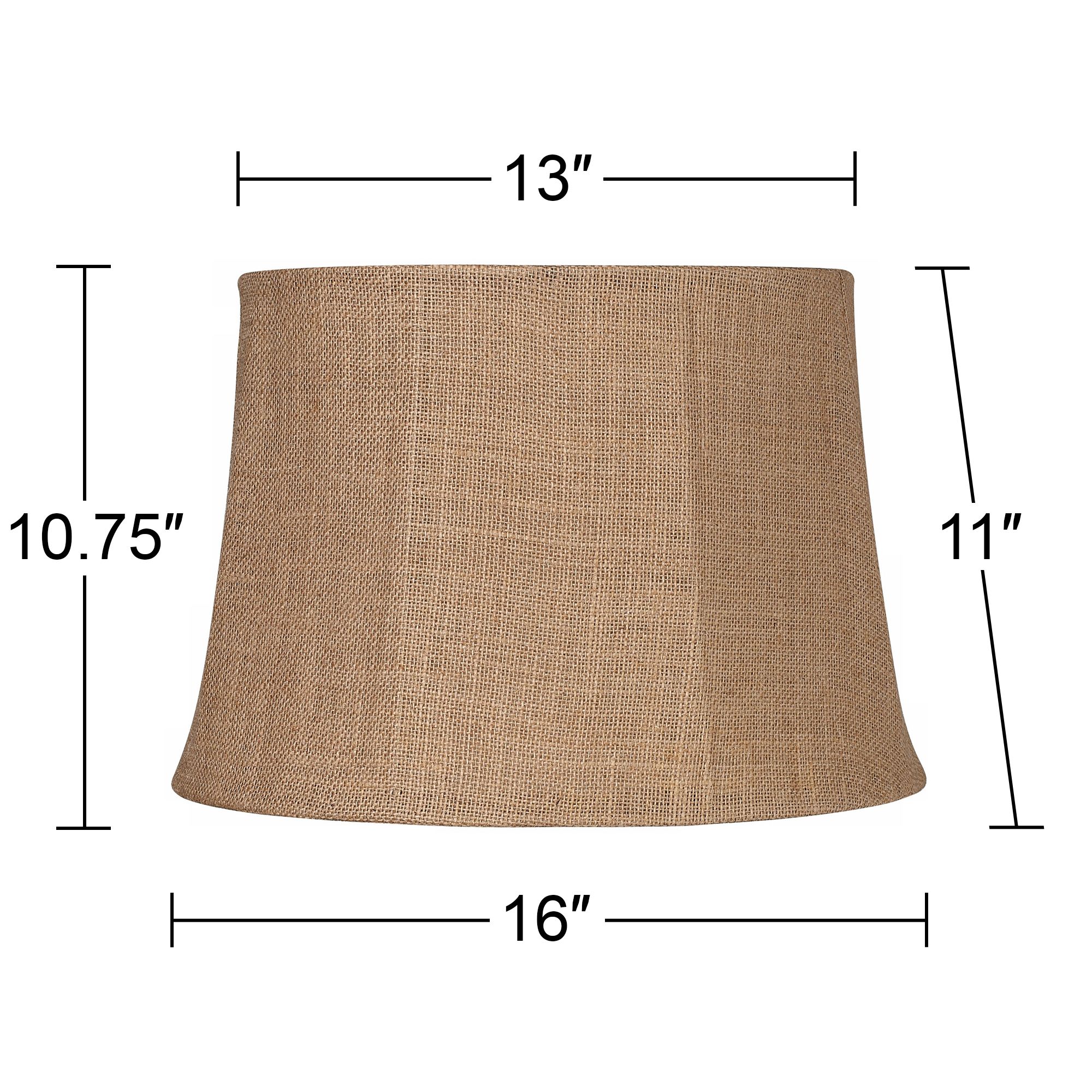 Image 5 Springcrest Morel Natural Burlap Large Drum Lamp Shade 13x16x11 (Spider) more views
