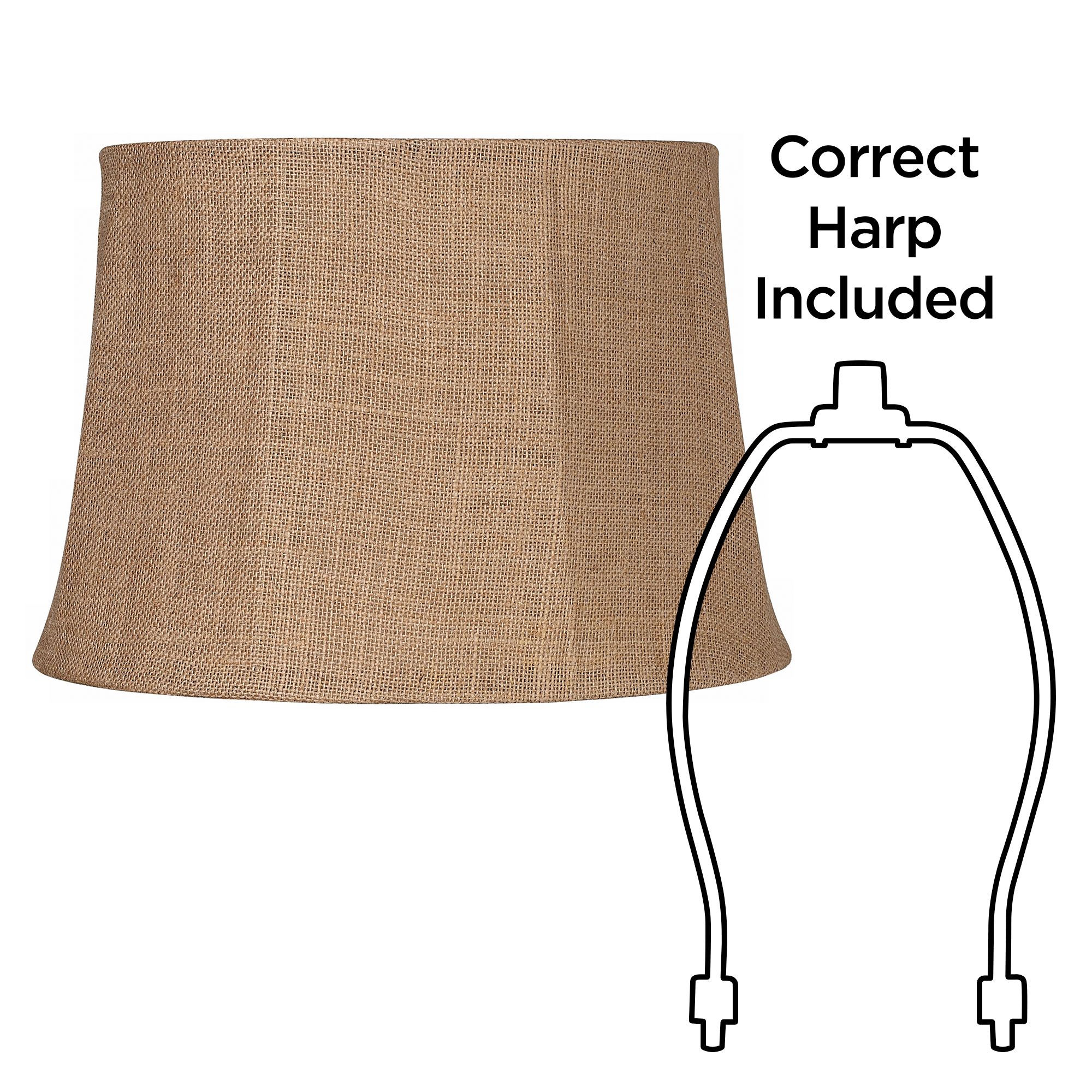 Image 6 Springcrest Morel Natural Burlap Large Drum Lamp Shade 13x16x11 (Spider) more views