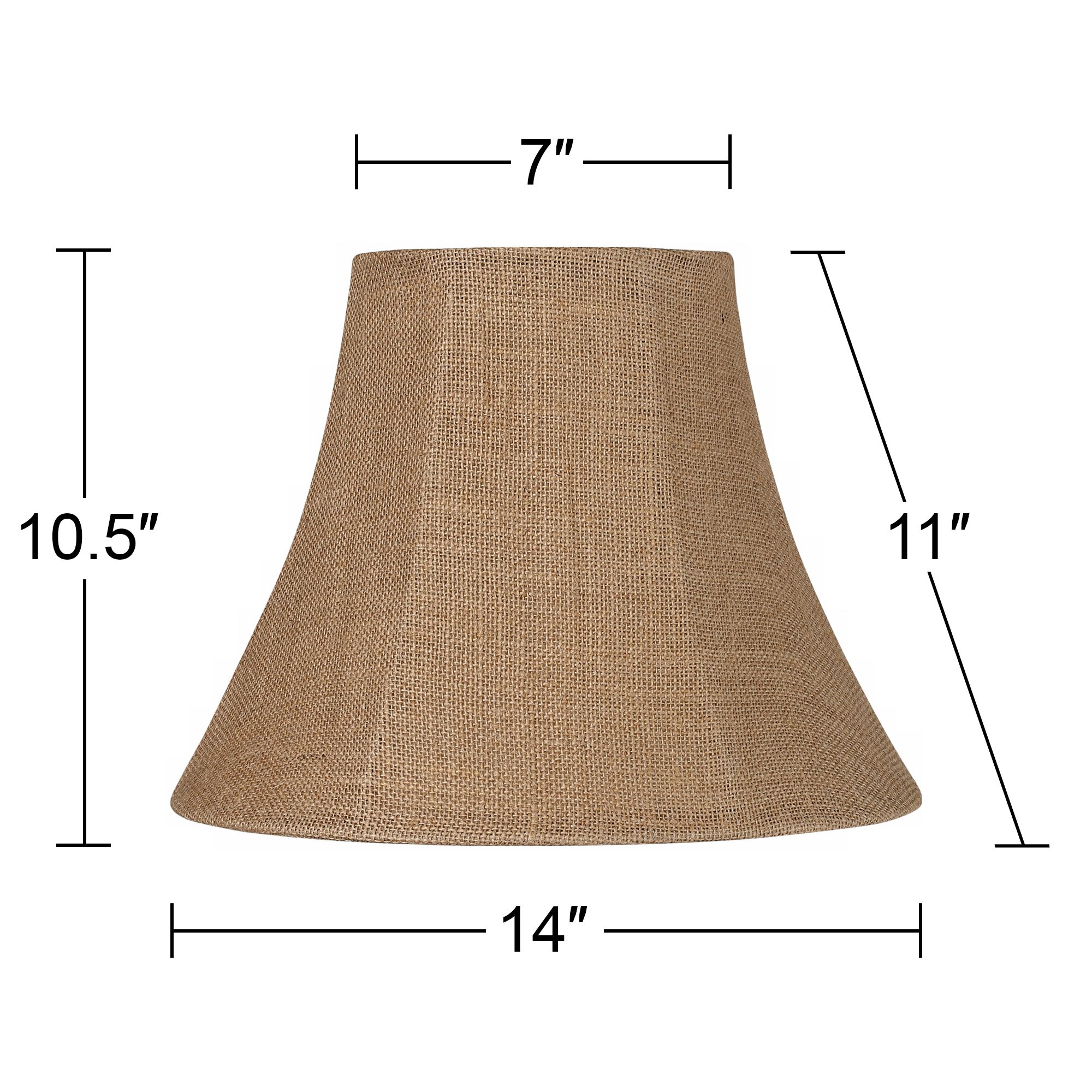 Image 5 Springcrest Morel Natural Burlap Medium Bell Lamp Shade 7x14x11 (Spider) more views