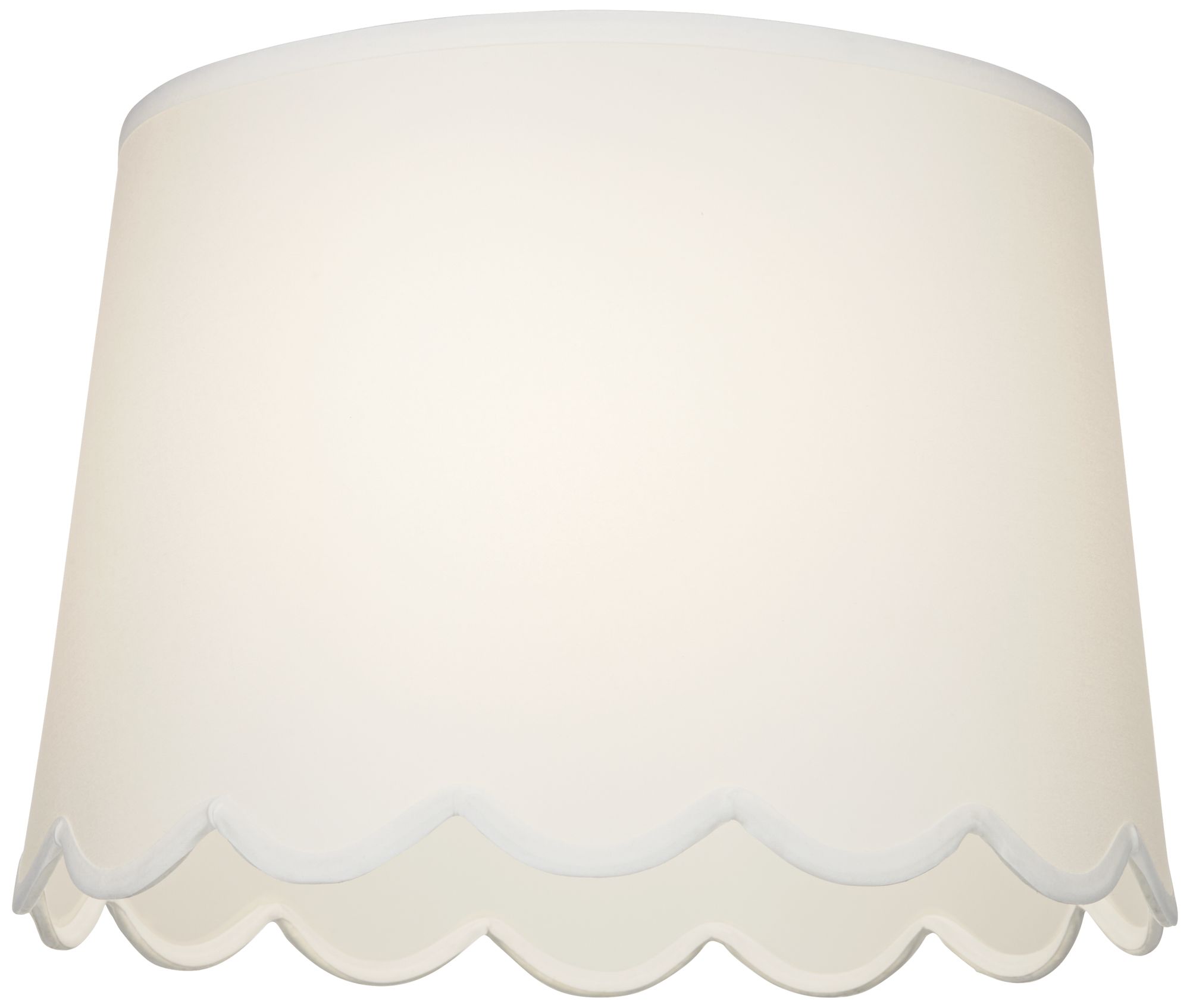 Image 3 Springcrest Morgan White Scallop Bottom Empire Lamp Shade 13x15x11 (Spider) more views