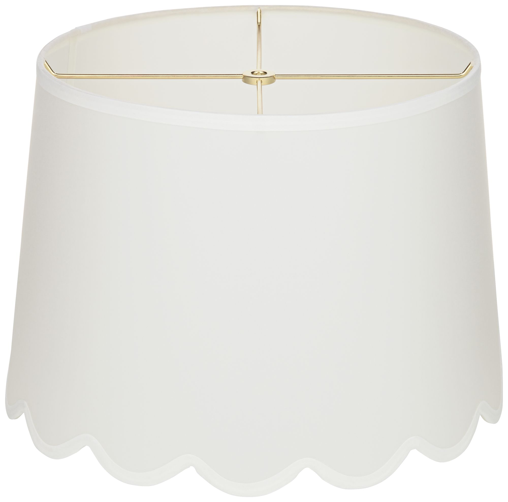Image 4 Springcrest Morgan White Scallop Bottom Empire Lamp Shade 13x15x11 (Spider) more views