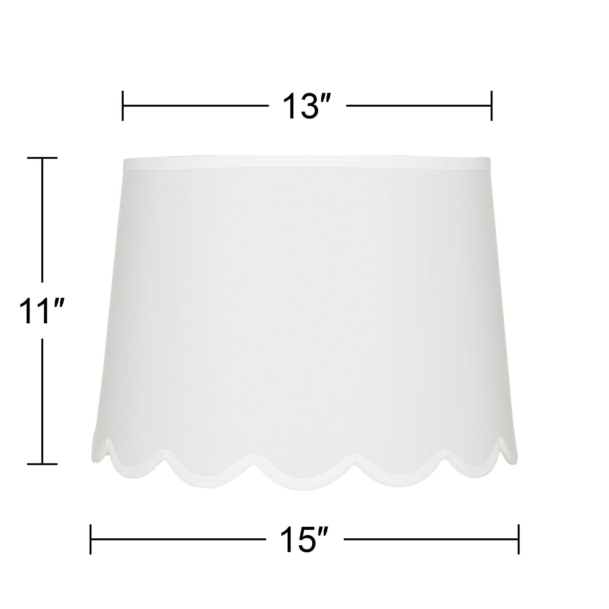 Image 7 Springcrest Morgan White Scallop Bottom Empire Lamp Shade 13x15x11 (Spider) more views