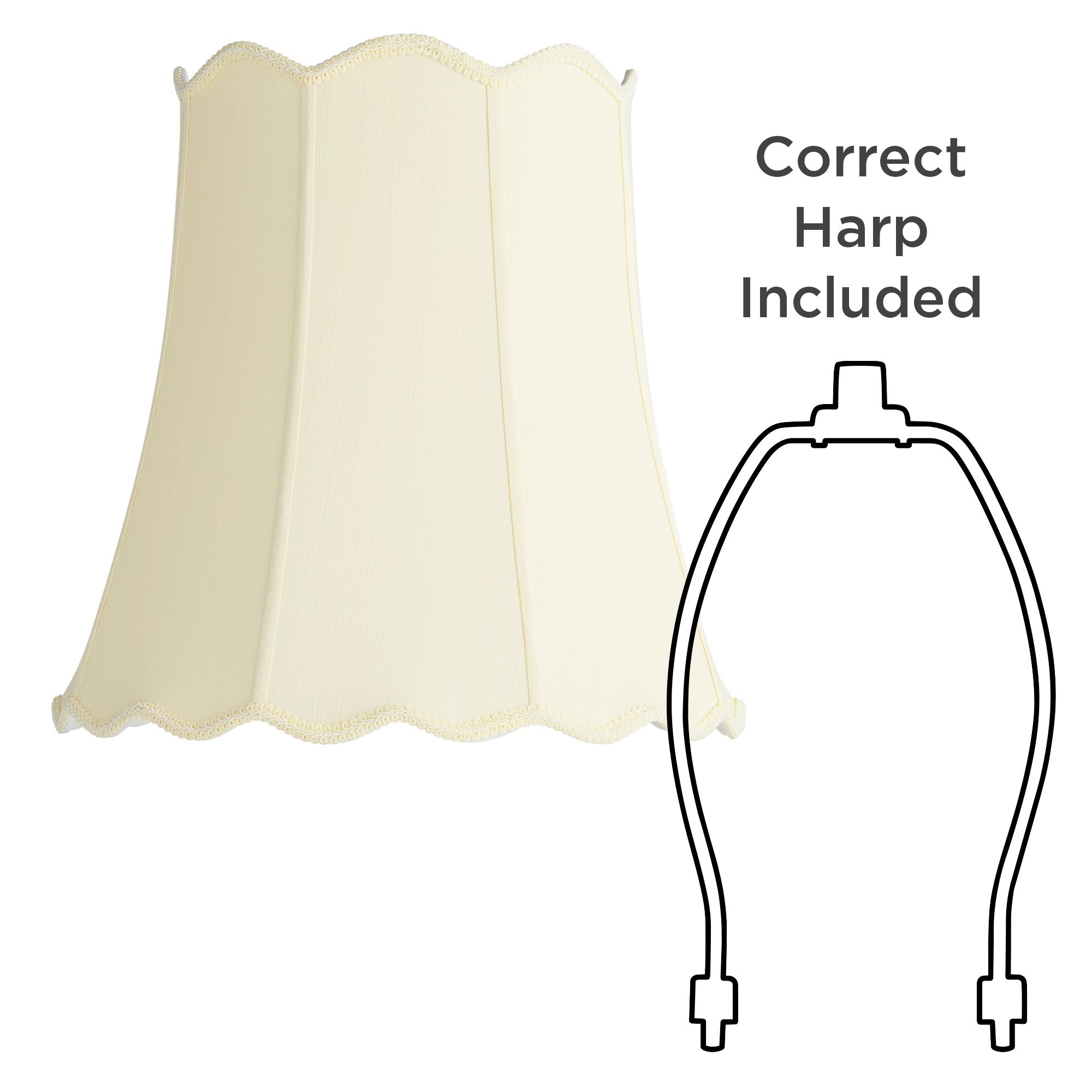 Springcrest Morton Creme Scallop Bell Lamp Shade 12x18x18 (Spider)
