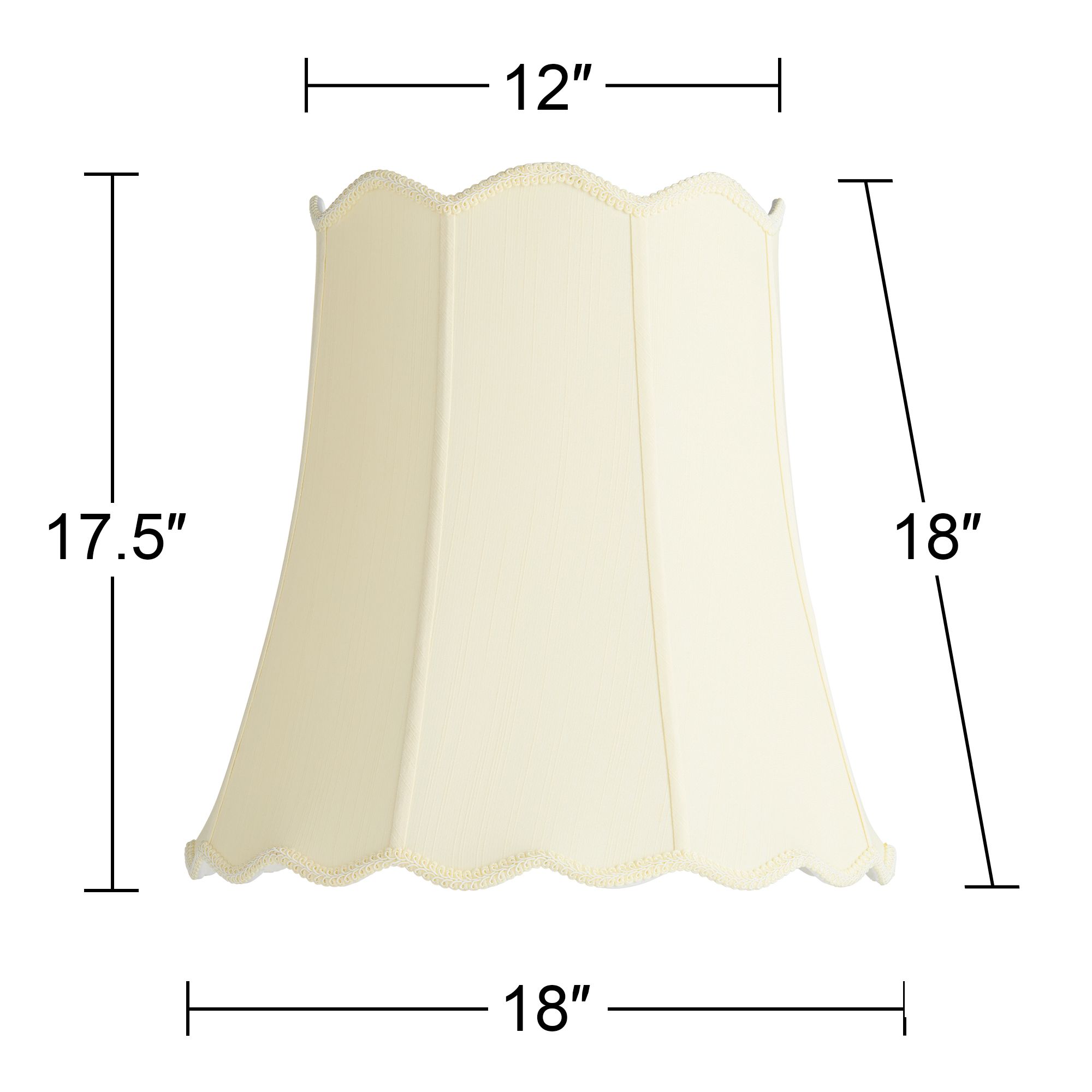 Springcrest Morton Creme Scallop Bell Lamp Shade 12x18x18 (Spider)