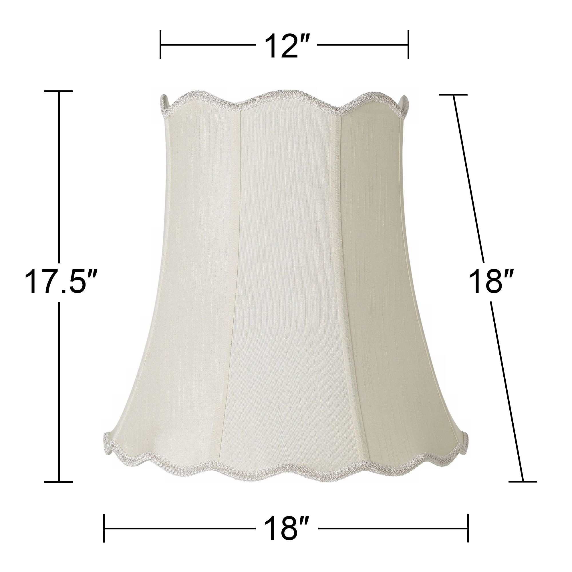Image 5 Springcrest Morton Creme Scallop Bell Lamp Shade 12x18x18 (Spider) more views