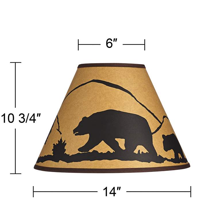 Image 7 Springcrest Mountain Bear Brown Paper Empire Shade 6x14x10 (Spider) more views