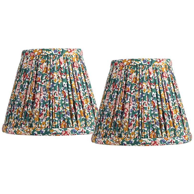 Image 1 Springcrest Multi-Color Pleated Clip-On Lamp Shades 3.5x6x5 Set of 2