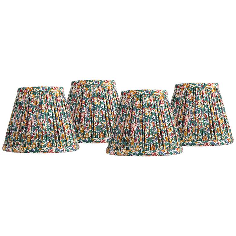 Image 1 Springcrest Multi-Color Pleated Clip-On Lamp Shades 3.5x6x5 Set of 4