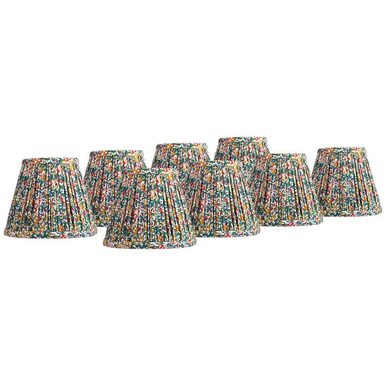 Image 1 Springcrest Multi-Color Pleated Clip-On Lamp Shades 3.5x6x5 Set of 8