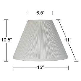 Image5 of Springcrest  Mushroom Pleat White Lamp Shades 6.5x15x11 (Spider) Set of 2 more views