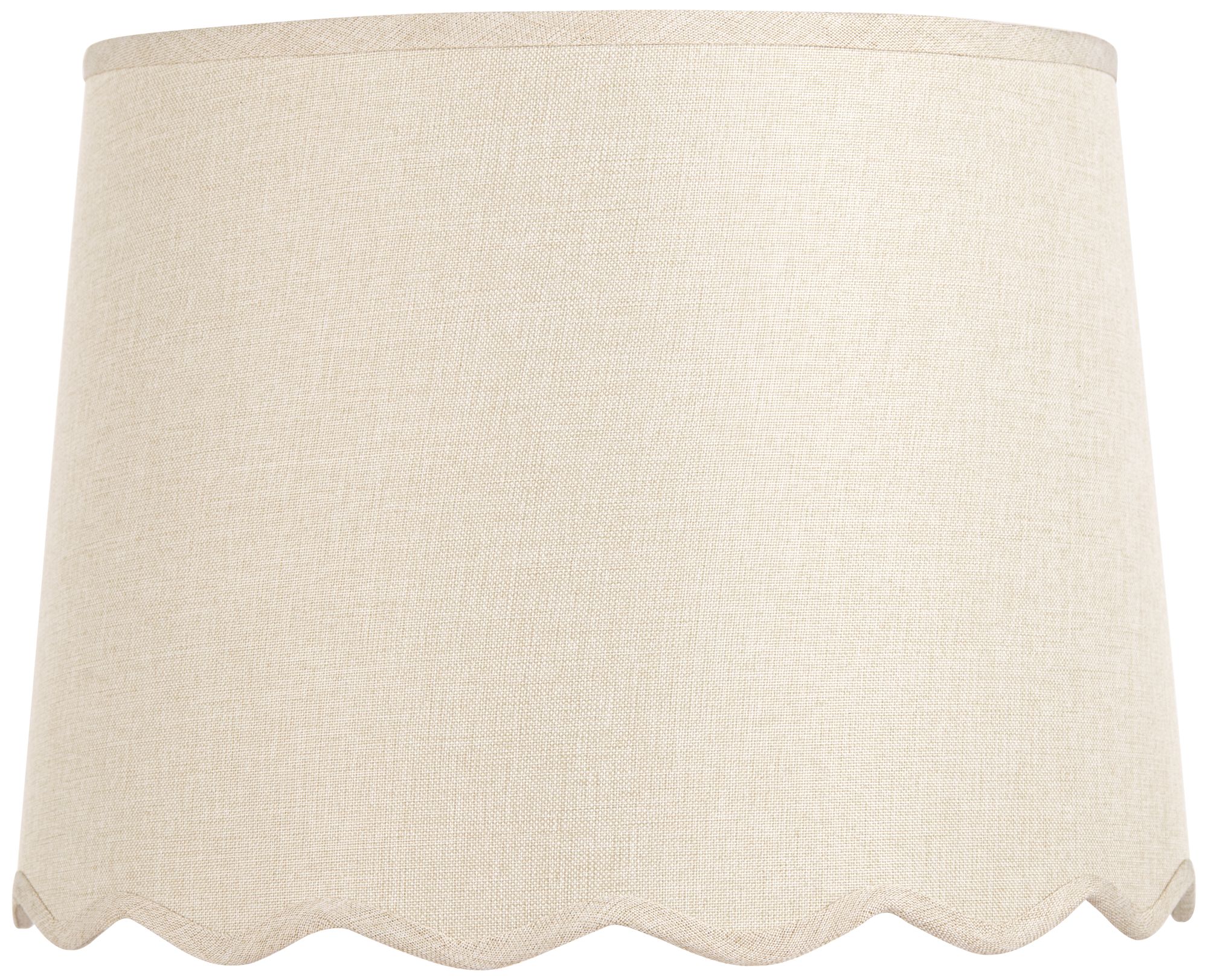Image 3 Springcrest Mylie Cream Scallop Drum Shade 13x15x11x11 (Spider) Set of 2 more views