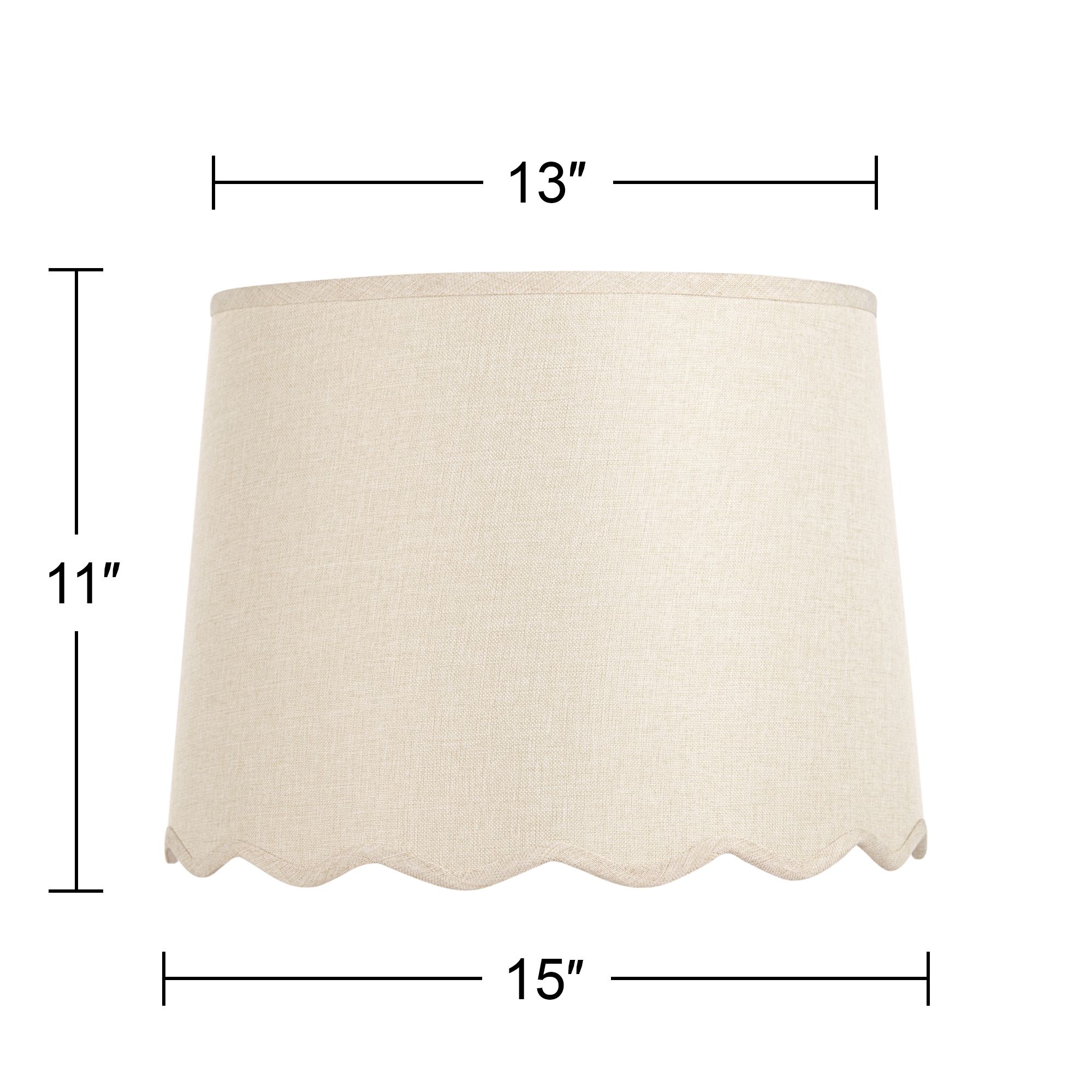 Springcrest Mylie Cream Scallop Drum Shade 13x15x11x11 (Spider) Set of 2