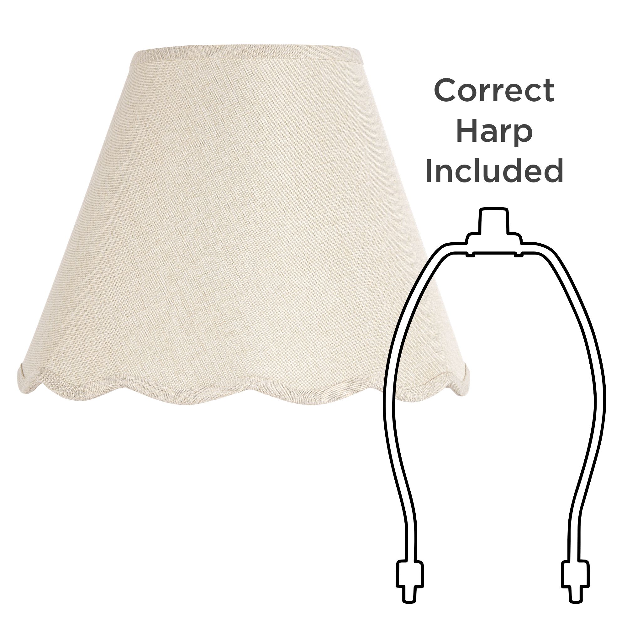 Image 7 Springcrest Mylie Cream Scallop Empire Shade 6x12x9.5x9 (Spider) Set of 2 more views