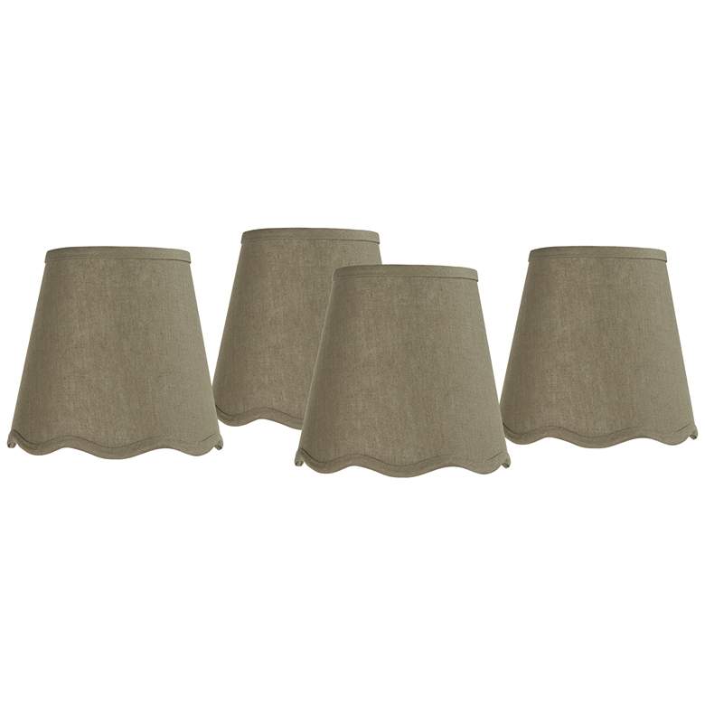 Springcrest Shade Dark Sage Empire Drum Shade Set of 4 Clip-On - #0718X | Lamps Plus