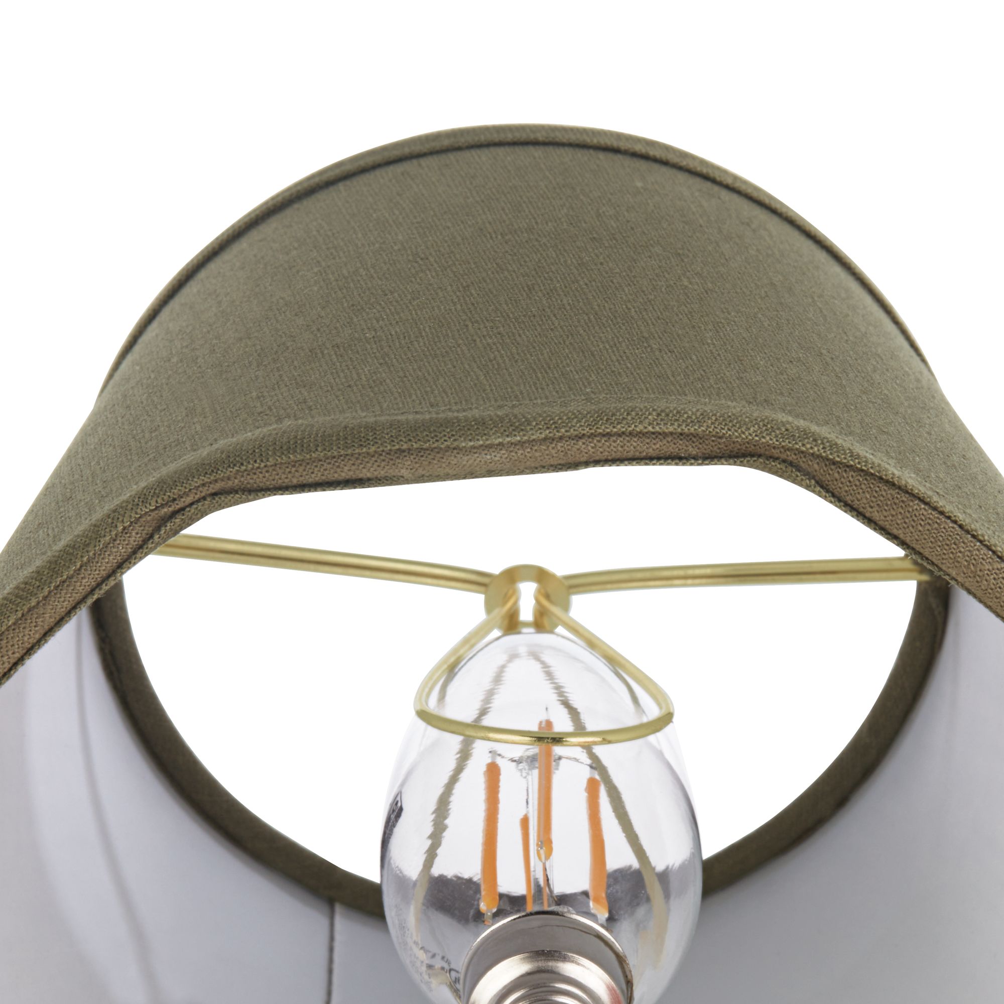 Image 3 Springcrest Mylie Dark Sage Empire Lamp Shade 4x6x5.5 (Clip-On) Set of 6 more views