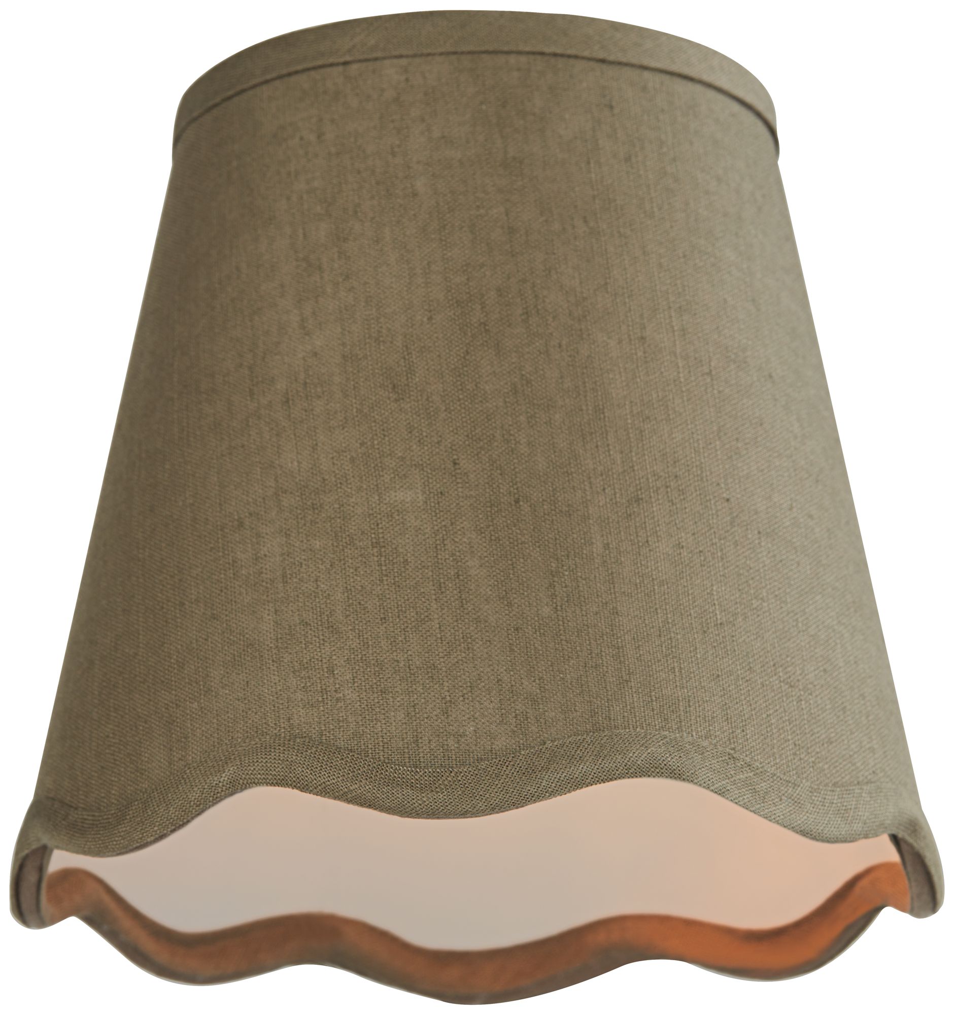 Image 4 Springcrest Mylie Dark Sage Scallop Empire Lamp Shade 4x6x5.5 (Clip-On) more views