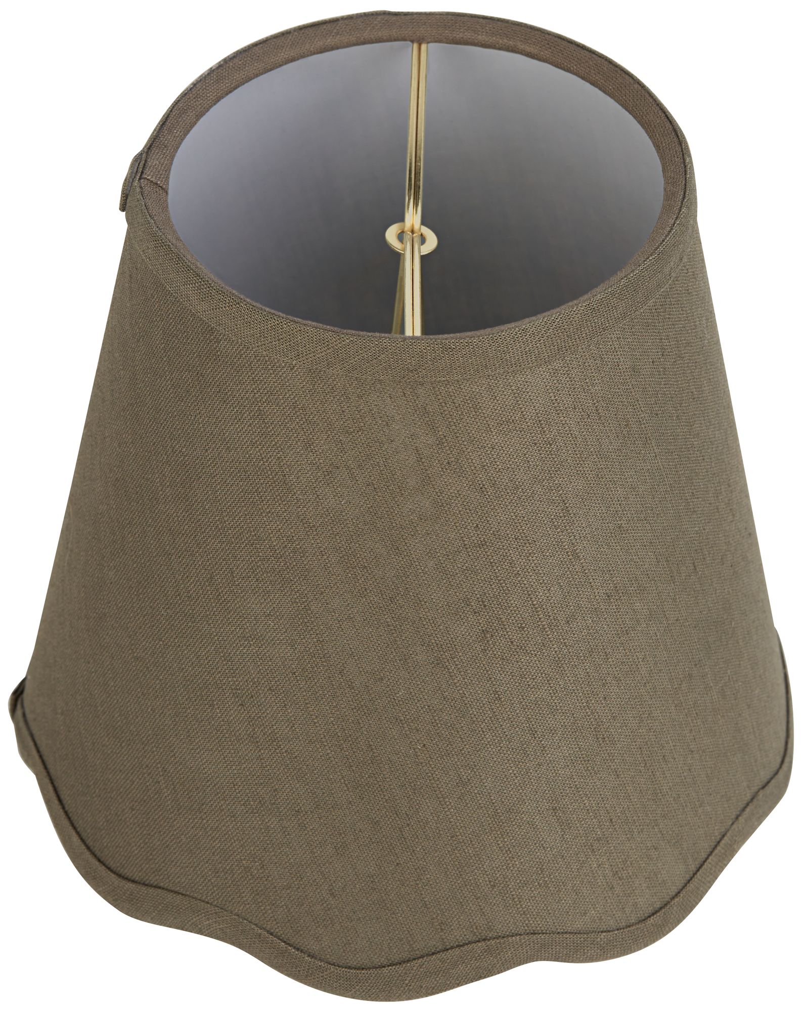 Image 5 Springcrest Mylie Dark Sage Scallop Empire Lamp Shade 4x6x5.5 (Clip-On) more views