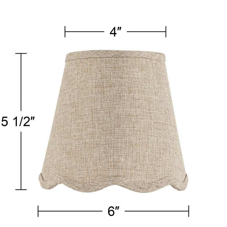 Image 7 Springcrest Mylie Fawn Beige Scallop Lamp Shade 4x6x5.5 (Clip-On) more views