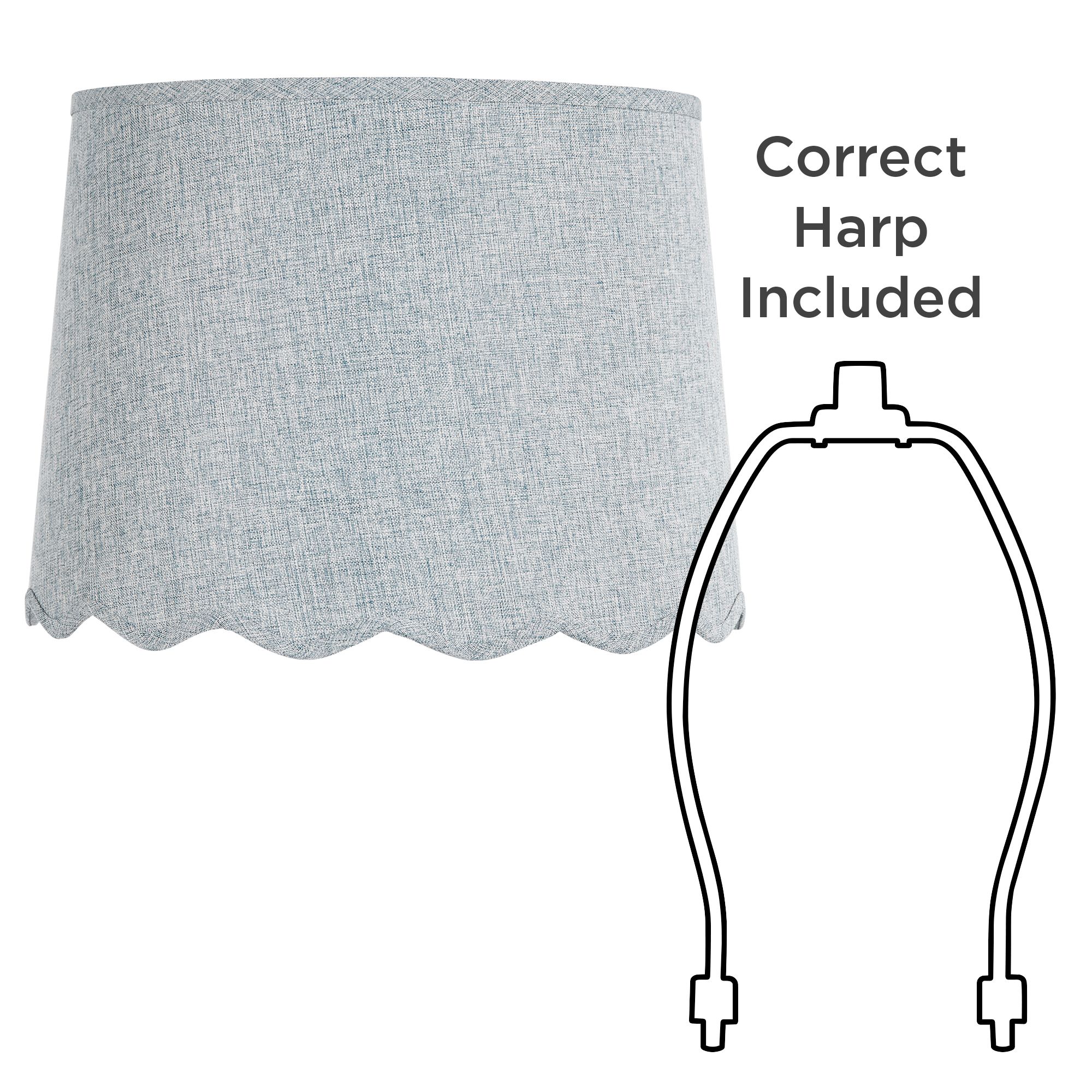 Image 7 Springcrest Mylie Gunsmoke Scallop Drum Shade 13x15x11x11 (Spider) 2 Set more views