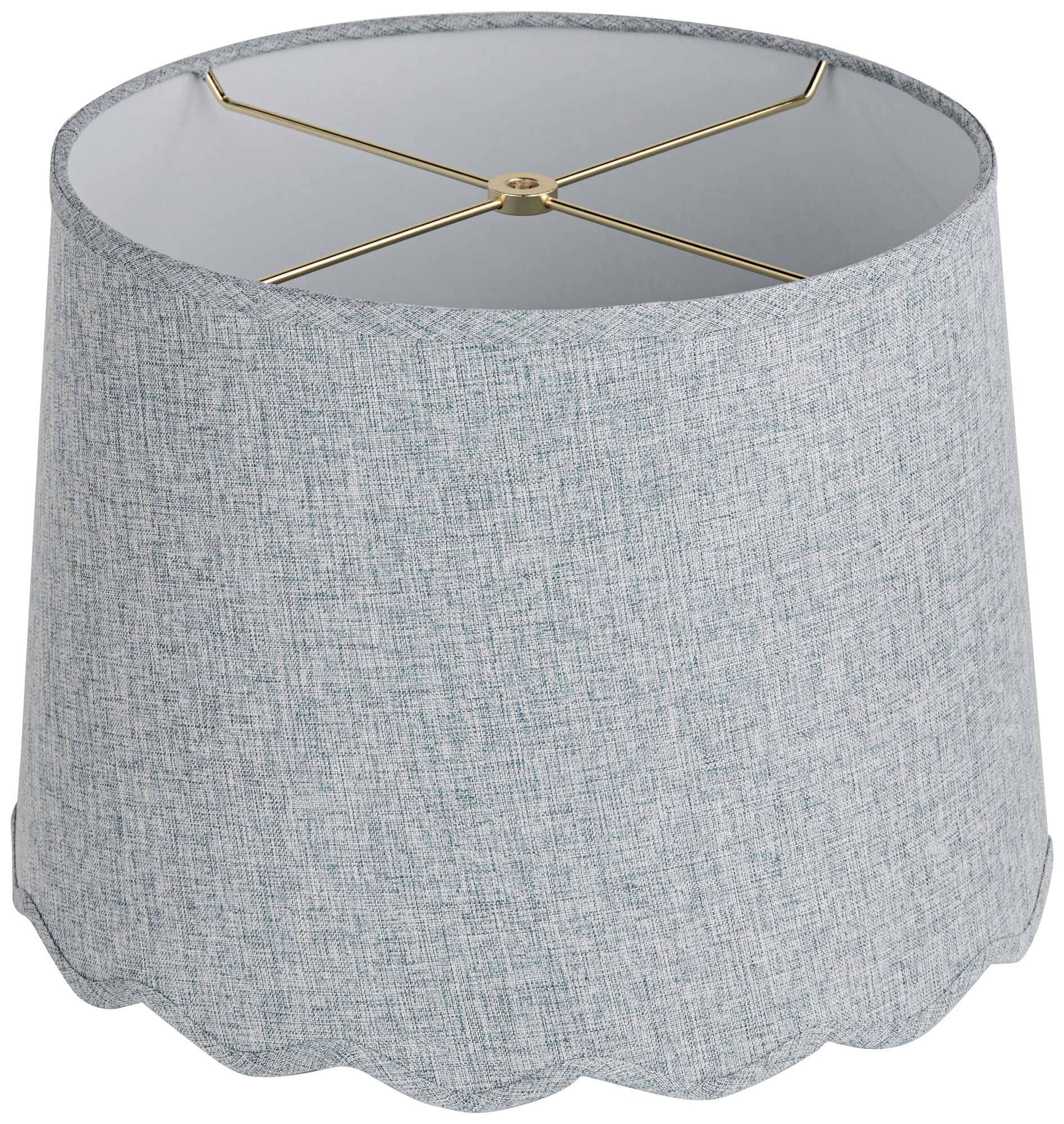 Image 4 Springcrest Mylie Gunsmoke Scallop Drum Shade 13x15x11x11 (Spider) more views