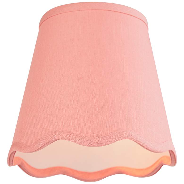 Springcrest Mylie Pink Scallop Empire Lamp Shade 4x6x5.5 (Clip-On) Set ...