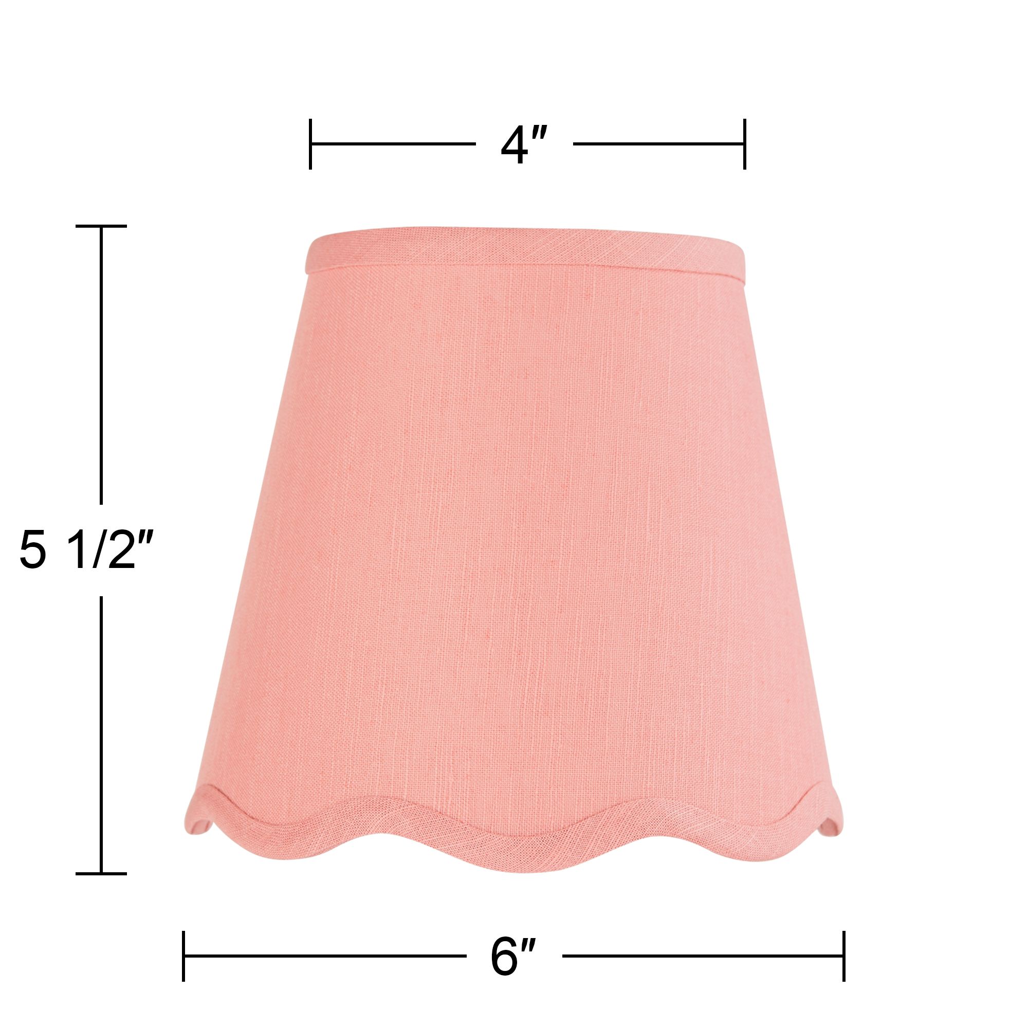 Springcrest Mylie Pink Scallop Empire Lamp Shade 4x6x5.5 (Clip-On) Set of 2